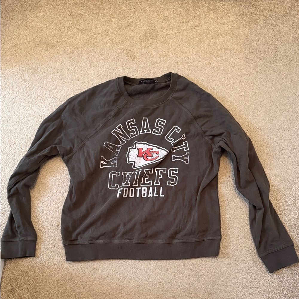 New Junk Food Clothing Kansas City Chiefs Black Crewneck Sweater small